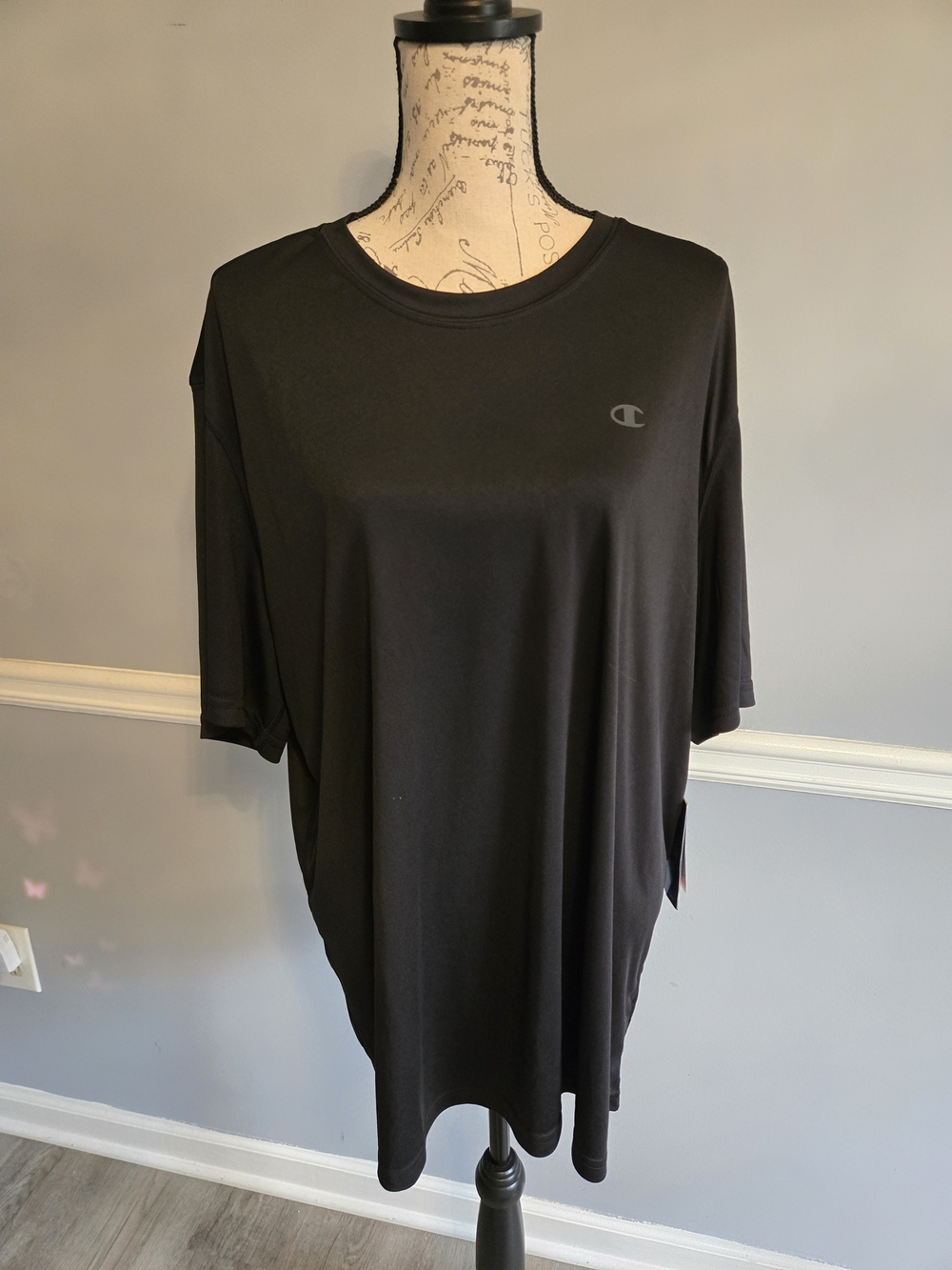 Champion Black Short Sleeve Crewneck Tee